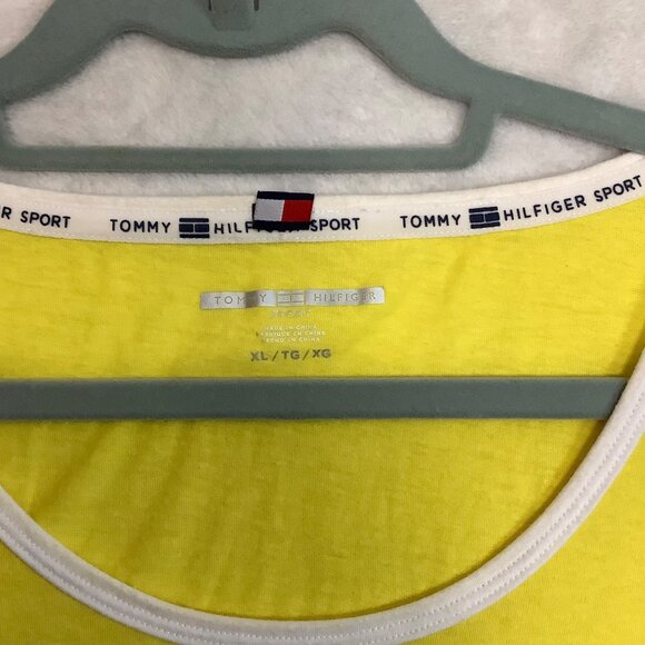 Tommy Hilfiger Sport Yellow Tank Top With Flag Stripe Design Women XL - Picture 3 of 7